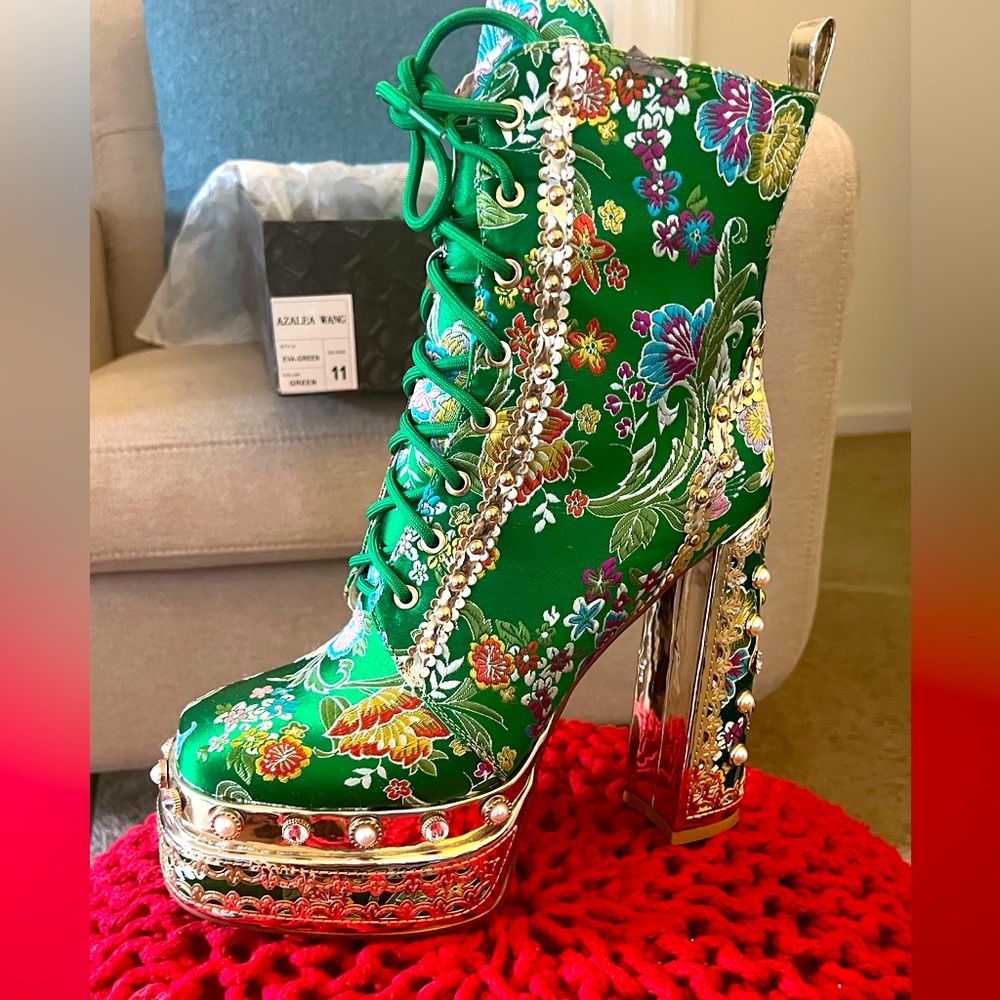 Green Goddess EVA Boots by Azalea Wang